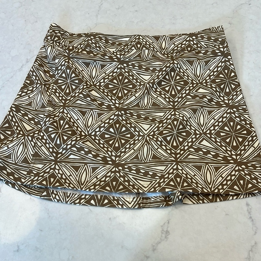 Ripskirt Hawaii‎ skirt wrap olive brown geometric shape medium